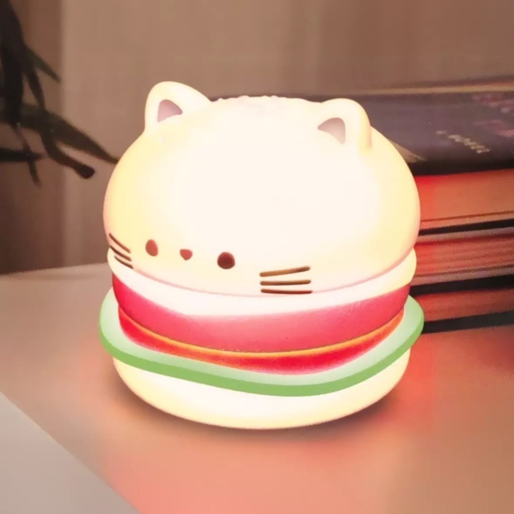 NEW Sealed Burger Cat Mood Light – Wireless Collectible Decor Lamp by Mimicoco